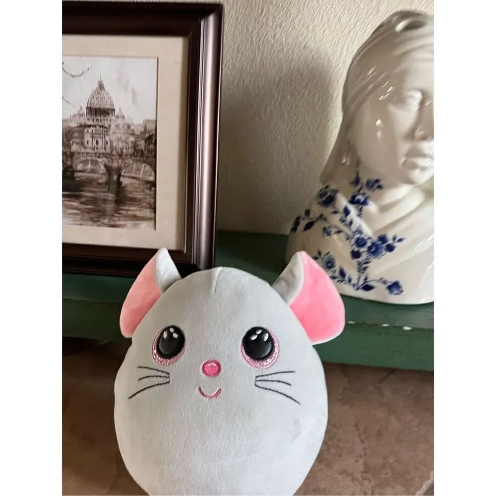 Catnip sweet squishy mouse toy plush TY squish a boo grey